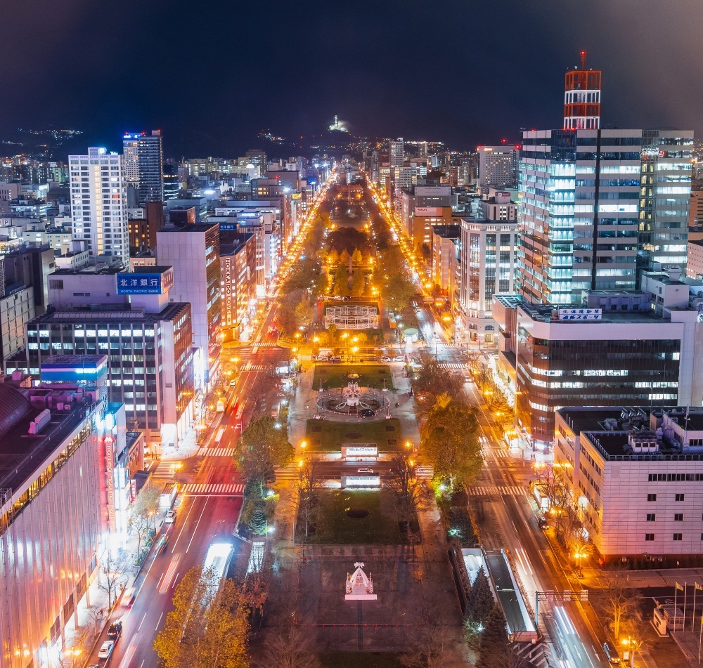 札幌電視塔的夜景