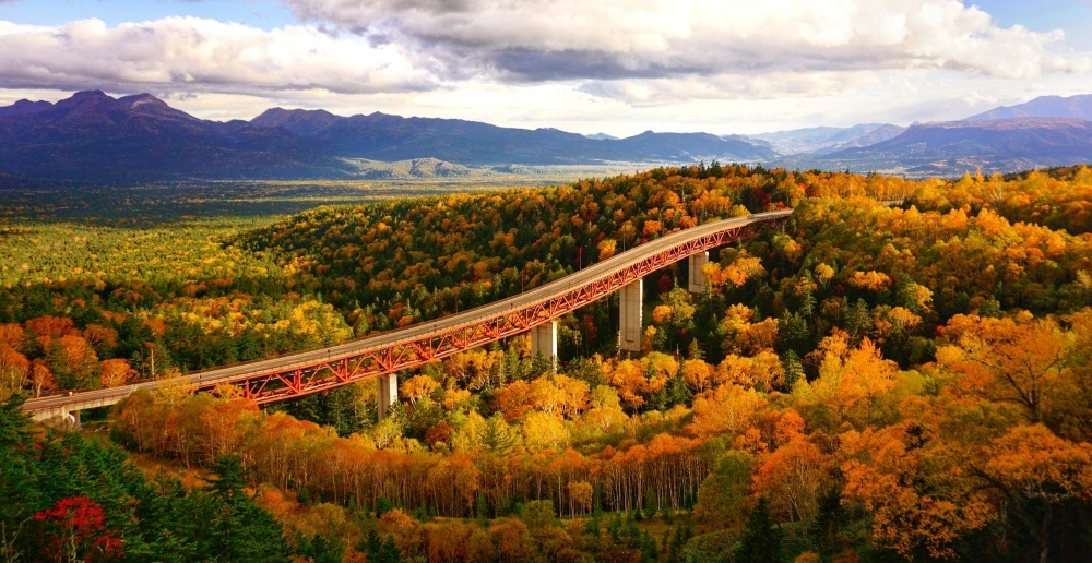 從糠平湖到三國峠的273號線是絕美的景觀道路