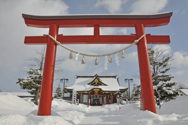 冬の美瑛神社も、さらに神聖な雰囲気